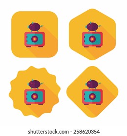Safety Deposit Box flat icon with long shadow,eps10