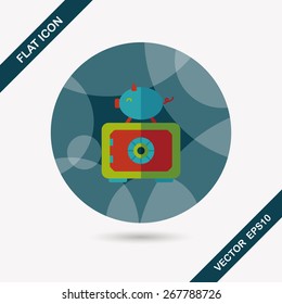 Safety Deposit Box flat icon with long shadow,eps10