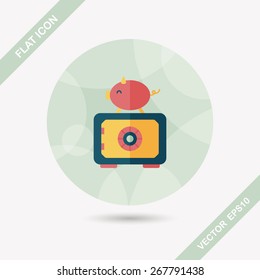 Safety Deposit Box flat icon with long shadow,eps10