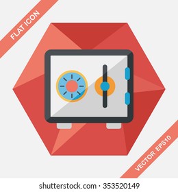 Safety Deposit Box flat icon with long shadow,eps10