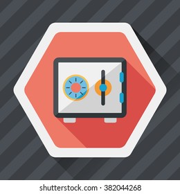 Safety Deposit Box flat icon with long shadow,eps10
