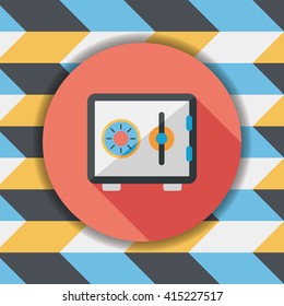 Safety Deposit Box flat icon with long shadow,eps10