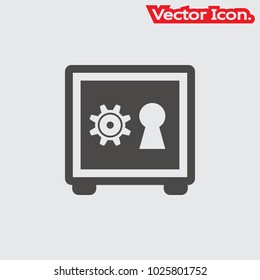 Safety Deposit Box icon isolated sign symbol and flat style for app, web and digital design. Vector illustration.