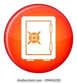 Safety deposit box icon in red circle isolated on white background vector illustration