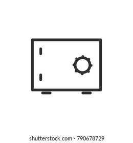 Safety Deposit box. linear icon. Line with Editable stroke