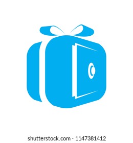 Safety deposit box.Gift.logo icon vector