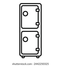 Safety deposit money icon outline vector. Deposit room box. Key locker luggage