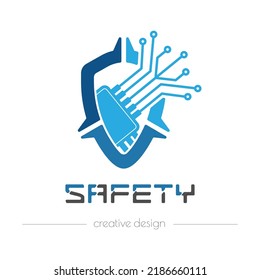 Seguridad. Un elemento de diseño para un logotipo, marca, etiqueta o etiqueta. Plantilla de icono para sitios web y aplicaciones. Estilo plano.