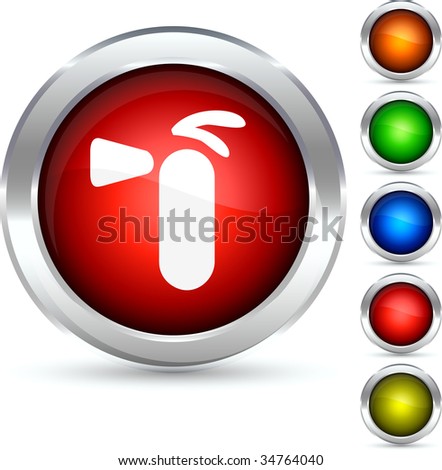 Safety detailed button. Vector illustration.