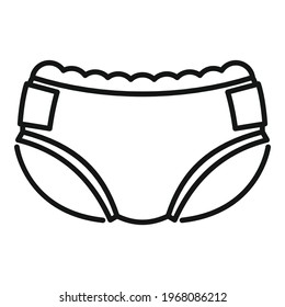 Safety diaper icon. Outline Safety diaper vector icon for web design isolated on white background