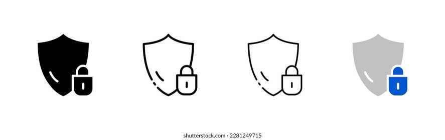Seguridad. Diferentes estilos, negro, iconos de seguridad. Iconos vectores.