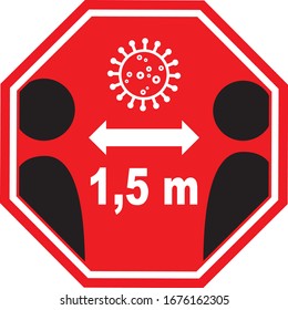 Distancia de seguridad de 1,5 metros para el coronavirus covid-19