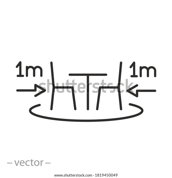 Safety Distance Between Tables Icon Keep Stock Vector (Royalty Free ...