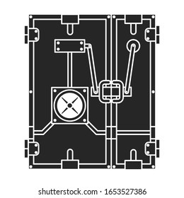 Safety door vector icon.Black vector icon isolated on white background safety door .