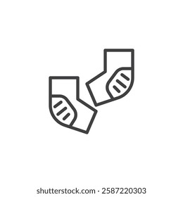 Safety Elbow Pads line icon. linear style sign for mobile concept and web design. Pair of elbow guards outline vector icon. Arm protection symbol, logo illustration. Vector graphics