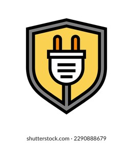 Vektorgrafik der Sicherheitselektrizitätsfarbe. Sicherheitsstromzeichen einzelne Symbolillustration