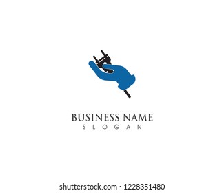 safety electricity plug logo and vector design