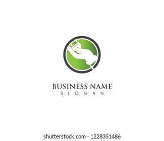 safety electricity plug logo and vector design