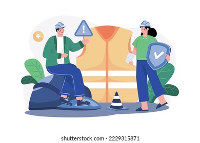 Safety Engineer Illustration concept. A flat illustration isolated on white background