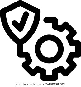 Ingeniería de seguridad, Ingeniería de seguridad, Icono de contorno de protección