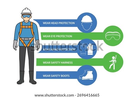 safety equipment, construction concept,Vector illustration
