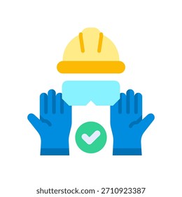 Ilustración vectorial plana del icono del equipo de seguridad