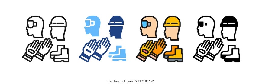 Ilustração de vetor múltiplo do ícone do equipamento de segurança
