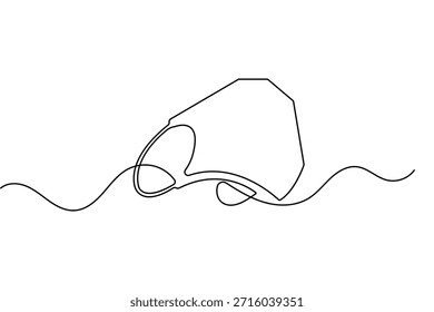 Safety face mask continuous one line drawing minimalist style vector outline for medical design