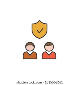 safety faith friendship outline icon. Elements of friendship line icon. Signs, symbols and vectors can be used for web, logo, mobile app, UI, UX on white background
