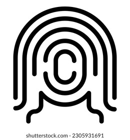 Safety fingerprint icon outline vector. Id scanner. Police key