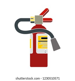 Safety Fire Extinguisher Isolated Vector - Firefighting Extinguishing Illustration Sign . Emergency Precaution Sign Symbol