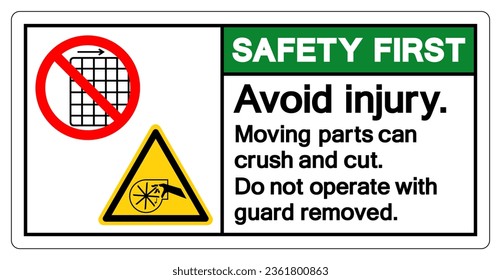 Safety First Avoid Injury Moving parts can crush and cut Do not operate with guard removed Follow Lockout Procedure Before Servicing 
