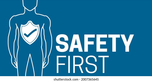 Safety First Background Illustration with Man