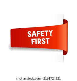 Safety First Banner Design .Safety Sign. Safe Symbol, Vector Illustration.