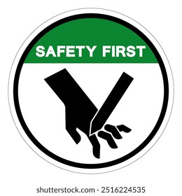 Safety First Blade Hazard Symbol Sign, Vector Illustration, Isolate On White Background Label. EPS10