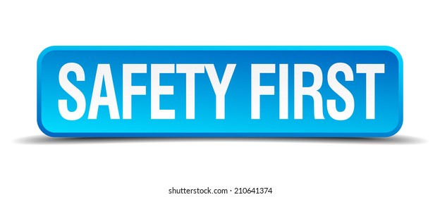 Safety First Blue 3d Realistic Square Stock Vector (Royalty Free) 210641374