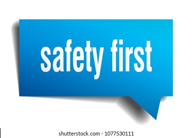 Safety First Blue 3d Square Isolated Stock Vector (Royalty Free) 1077530111