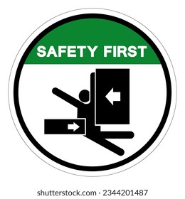 Safety First Body Crush Force From Side Symbol Sign, Vector Illustration, Isolate On White Background Label .EPS10