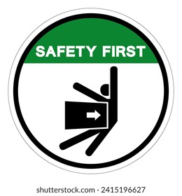 Safety First Body Crush Force From Side Symbol Sign, Vector Illustration, Isolate On White Background Label .EPS10