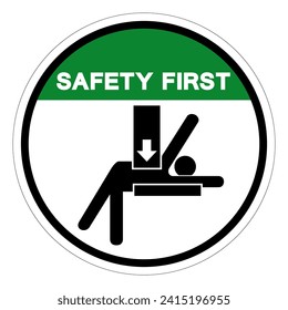 Safety First Body Crush Force From Above Symbol Sign, Vector Illustration, Isolate On White Background Label .EPS10