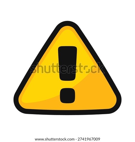 Safety First Cartoon Style Exclamation Mark Sign for Caution, Risk, and Danger Ahead