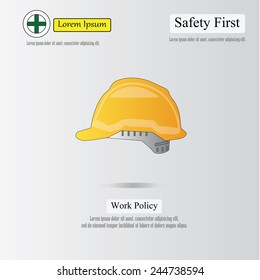 safety first concept,safety first,safety hat.vector illustrator   