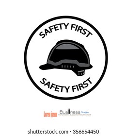 safety first concept,safety first,safety hat.vector illustrator   