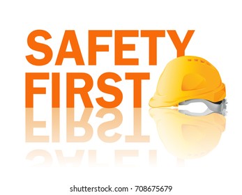 Safety First Construction Concept Health Protection Stock Vector ...