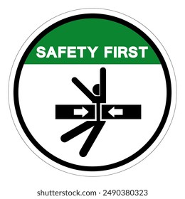 Safety First Crush Body Hazard Symbol Sign, Vector Illustration, Isolate On White Background Label .EPS10