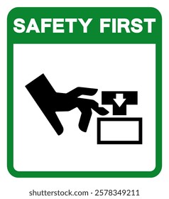 Safety First Crush and Cutting Of Finger Hazard Symbol Sign, Vector Illustration, Isolate On White Background Label.EPS10