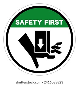 Safety First Crush Force From Above Symbol Sign, Vector Illustration, Isolate On White Background Label .EPS10