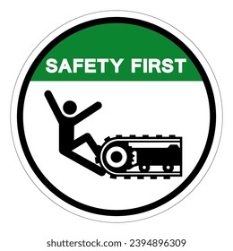 Safety First Crush Hazard Symbol Sign, Vector Illustration, Isolate On White Background Label .EPS10