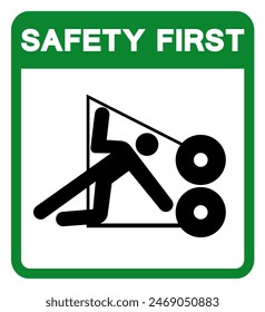 Safety First Crush Hazard Symbol Sign, Vector Illustration, Isolate On White Background Label .EPS10