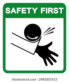 Safety First Crush Hazard Symbol Sign, Vector Illustration, Isolate On White Background Label .EPS10